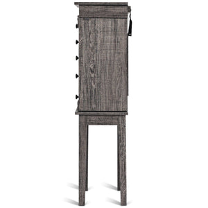 Standing Jewelry Cabinet Storage Organizer with Wooden Legs view 6