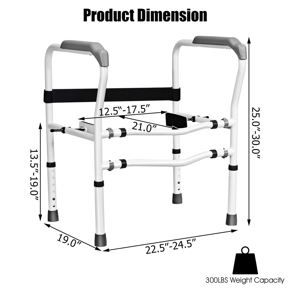 Steel Safety Toilet Rail with Created Fixable Clamp view 4