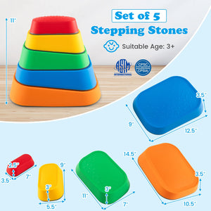 Stepping Stone for Kids 5Pcs Non-Slip Toddler River Stone Set-Multicolor view 4