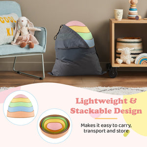 Stepping Stones for Kids 5 PCS Non-Slip Balance Stones with Storage Bag-Macaron view 7