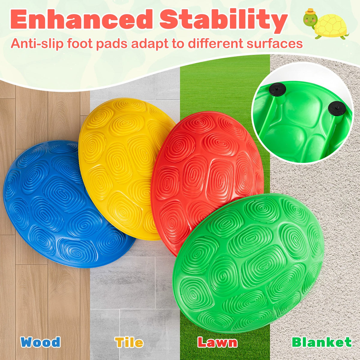 Stepping Stones for Kids 8 PCS Non-Slip Toddler Stepping Stones Balance Sensory Toys-Multicolor view 6