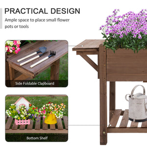 Raised Garden Bed with 8 Grids and Storage Shelf, Elevated Planter Box with Legs – view 4