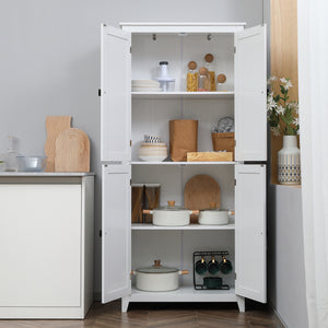 72" Freestanding Storage Cabinet, Kitchen Pantry Cabinet with Doors and Shelves for Dining Room, Natural – view 35