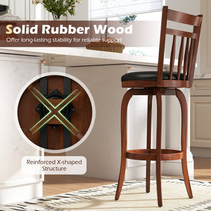 Swivel Bar Stools Set of 2 Counter Height Faux Leather Upholstered Barstools-24 Inches view 8