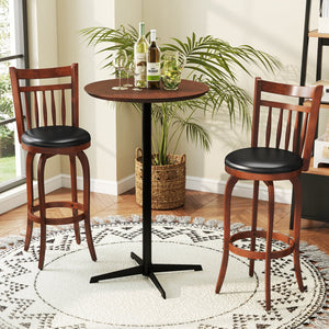 Swivel Bar Stools Set of 2 Counter Height Faux Leather Upholstered Barstools-29 Inhces view 3