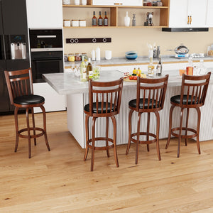 Swivel Bar Stools Set of 2 Counter Height Faux Leather Upholstered Barstools-29 Inhces view 5