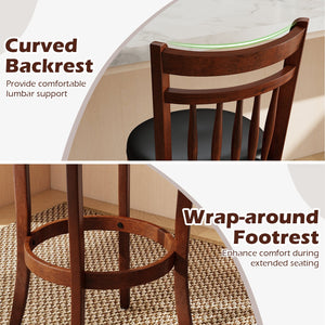 Swivel Bar Stools Set of 2 Counter Height Faux Leather Upholstered Barstools-29 Inhces view 9