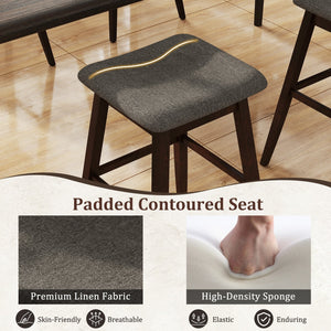 Swivel Bar Stools Set of 2 with Footrest and Rubber Wood Legs-Brown view 8