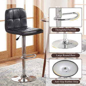 Swivel Bar Stools Set of 2 with Footrests and Metal Base-Black view 8