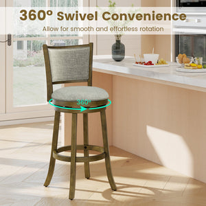 Swivel Bar Stools Set of 2 with Soft-padded Back and Seat-L view 5