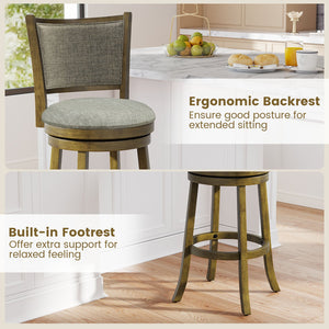 Swivel Bar Stools Set of 2 with Soft-padded Back and Seat-L view 7