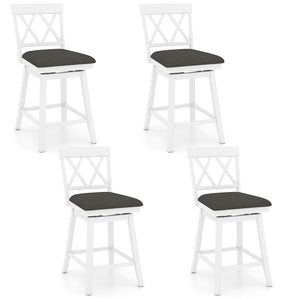 Swivel Bar Stools Set of 4 Counter Height Barstools with Backrest Upholstered Seat Cushion-24 inches