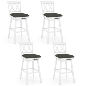 Swivel Bar Stools Set of 4 Counter Height Barstools with Backrest Upholstered Seat Cushion-29 Inches