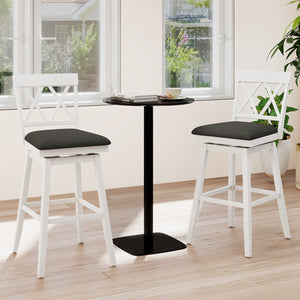 Swivel Bar Stools Set of 4 Counter Height Barstools with Backrest Upholstered Seat Cushion-29 Inches view 3