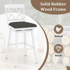 Swivel Bar Stools Set of 4 Counter Height Barstools with Backrest Upholstered Seat Cushion-29 Inches view 8