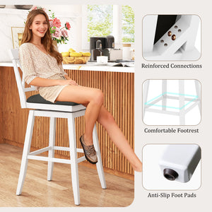 Swivel Bar Stools Set of 4 Counter Height Barstools with Backrest Upholstered Seat Cushion-29 Inches view 9