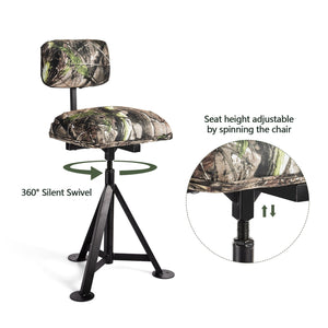 Swivel Hunting Chair Tripod Blind Stool with Detachable Backrest view 4