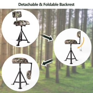 Swivel Hunting Chair Tripod Blind Stool with Detachable Backrest view 8