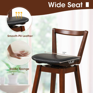 Swivel Upholstered PU Leather Stool with Backrest and Cushioned Seat-30.5 inches view 9