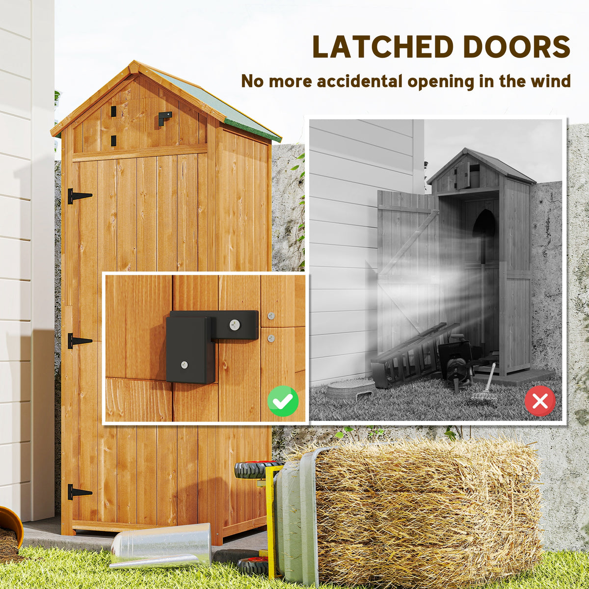 30" x 21" x 71" Garden Storage Shed, Sheds & Outdoor Storage Outdoor Workshop Yard Tool Utility Storage – view 11