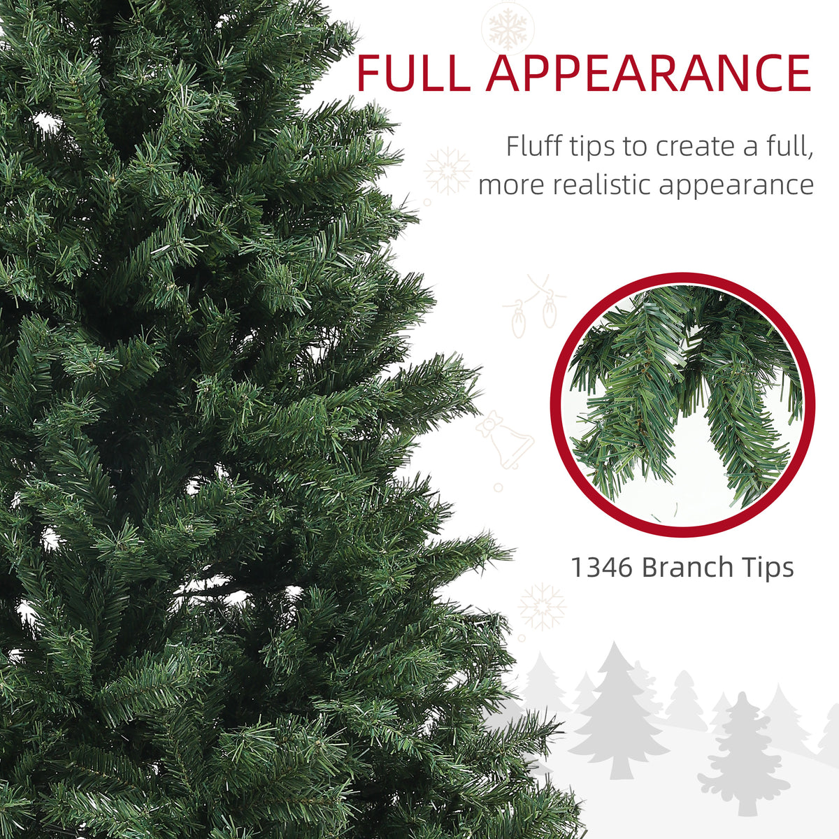 6ft Artificial Christmas Trees with Auto Open and Steel Base, Green – view 11