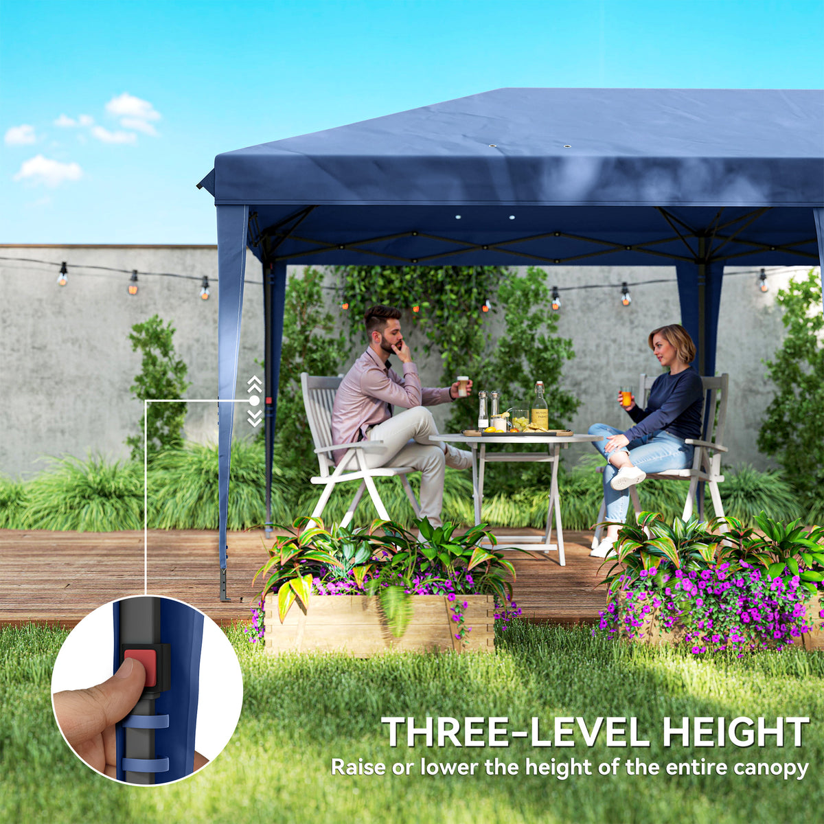 10' x 20' Outdoor Pop Up Canopy Tent Party Tent Instant Shelter W/ Carrying Bag, Blue – view 4