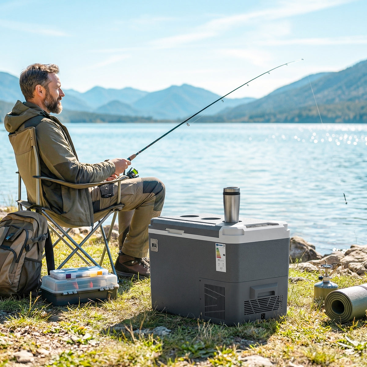 12 Volt Car Refrigerator, 26QT Car Fridge with App Control, 12/24V DC and 100-240V AC, -4℉-68℉, Travel Camping