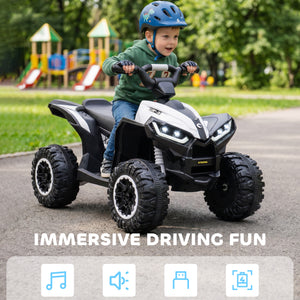 Aosom Kids 4 Wheeler Quad with Music, Headlights, High & Low Speed, Kids ATV for 3-5 Years Old Boys & Girl