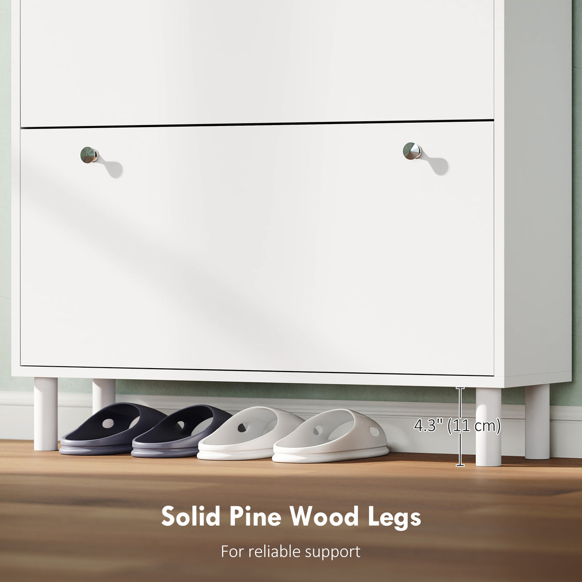 Narrow Shoe Cabinet with 4 Flip Drawers, Shoe Storage Cabinet with Adjustable Shelves, Holds 24–32 Pairs – view 12