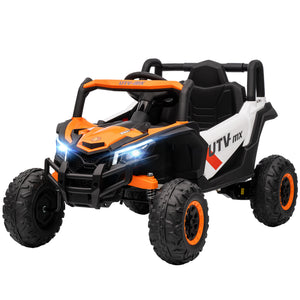 Qaba 12V Kids Ride On Car with Remote Control, Battery Powered Electric UTV with Spring Suspension for Aged 3-5 Years, Orange