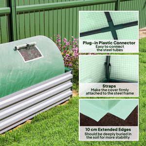 Portable Mini Greenhouse, Tunnel Growing Tent with 5 Mesh Windows and Steel Frame, 7' x 3' x 2', Green – view 19