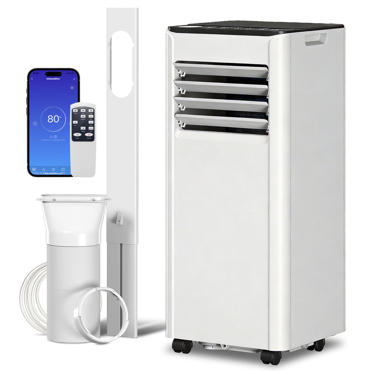 8000 BTU Portable Air Conditioner, AC Unit with Dehumidifier, Fan, WiFi Voice Remote Control, for Room up to 344 Sq. ft
