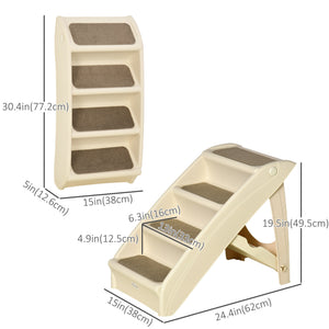 4-Level Portable Dog Stairs, Foldable Dog Steps for Small Dogs, Lightweight Cat Steps – view 2