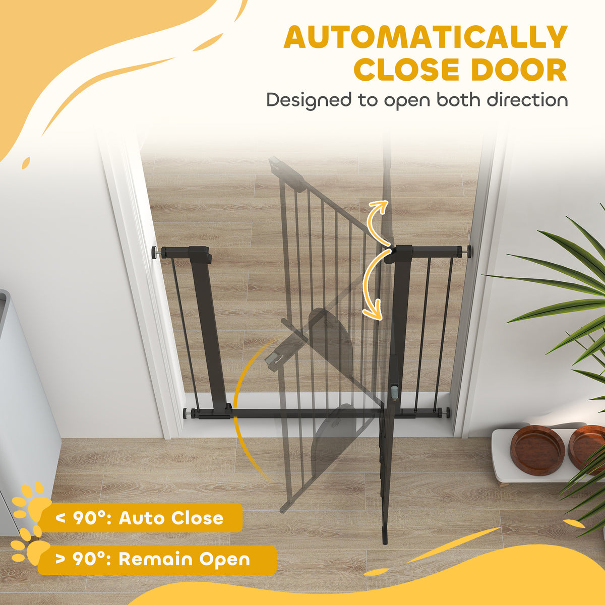 30"-52" Extra Wide Pet Gate Barrier with Small Door, 30"H Dog Gate with Safety Gate Barrier – view 25