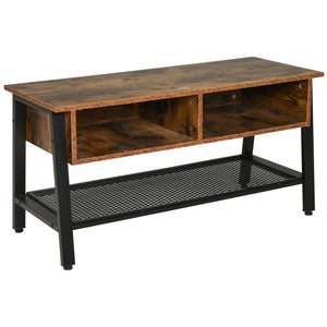 Industrial TV Stand, TV Console Table for TV up to 45'' Flat Screen, Entertainment Center for Living Room, Bedroom, Rustic Brown