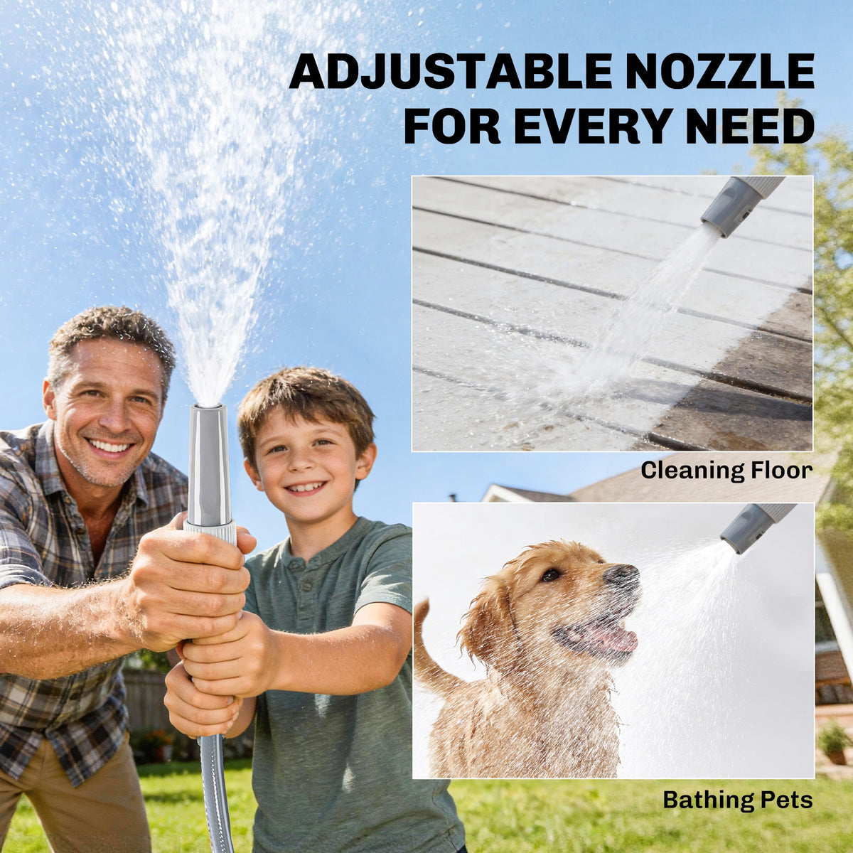 Retractable Garden Hose Reel, 1/2" x 98ft Wall Mounted Hose Reel with Auto Retraction, Self-Locking, Grey