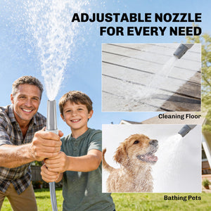 Retractable Garden Hose Reel, 1/2" x 98ft Wall Mounted Hose Reel with Auto Retraction, Self-Locking, Grey