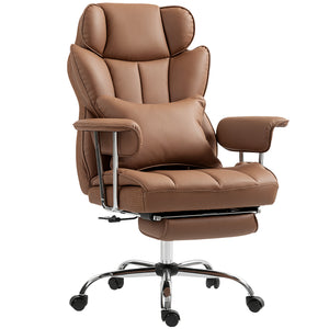 400LBS Massage Office Chair, Executive Office Chair with 6-Point Vibration, Footrest and Lumbar Support – view 8