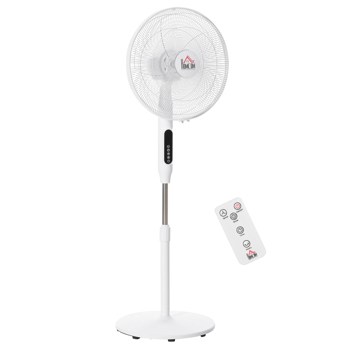 Standing Floor Fan with Remote Control, Stand Up Cooling Fan, Tall Pedestal Electric Fan for Home Bedroom