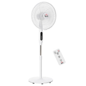 Standing Floor Fan with Remote Control, Stand Up Cooling Fan, Tall Pedestal Electric Fan for Home Bedroom