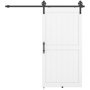 36inx84in Barn Door with 6FT Sliding Door Hardware Kit, Handle, Upgraded Rollers and Floor Guide – view 8