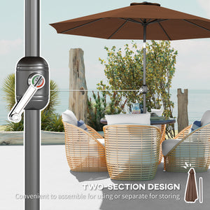 10' x 8' Round Market Umbrella, Patio Umbrella with Crank Handle and Tilt, Outdoor Parasol for Garden, Blue – view 12