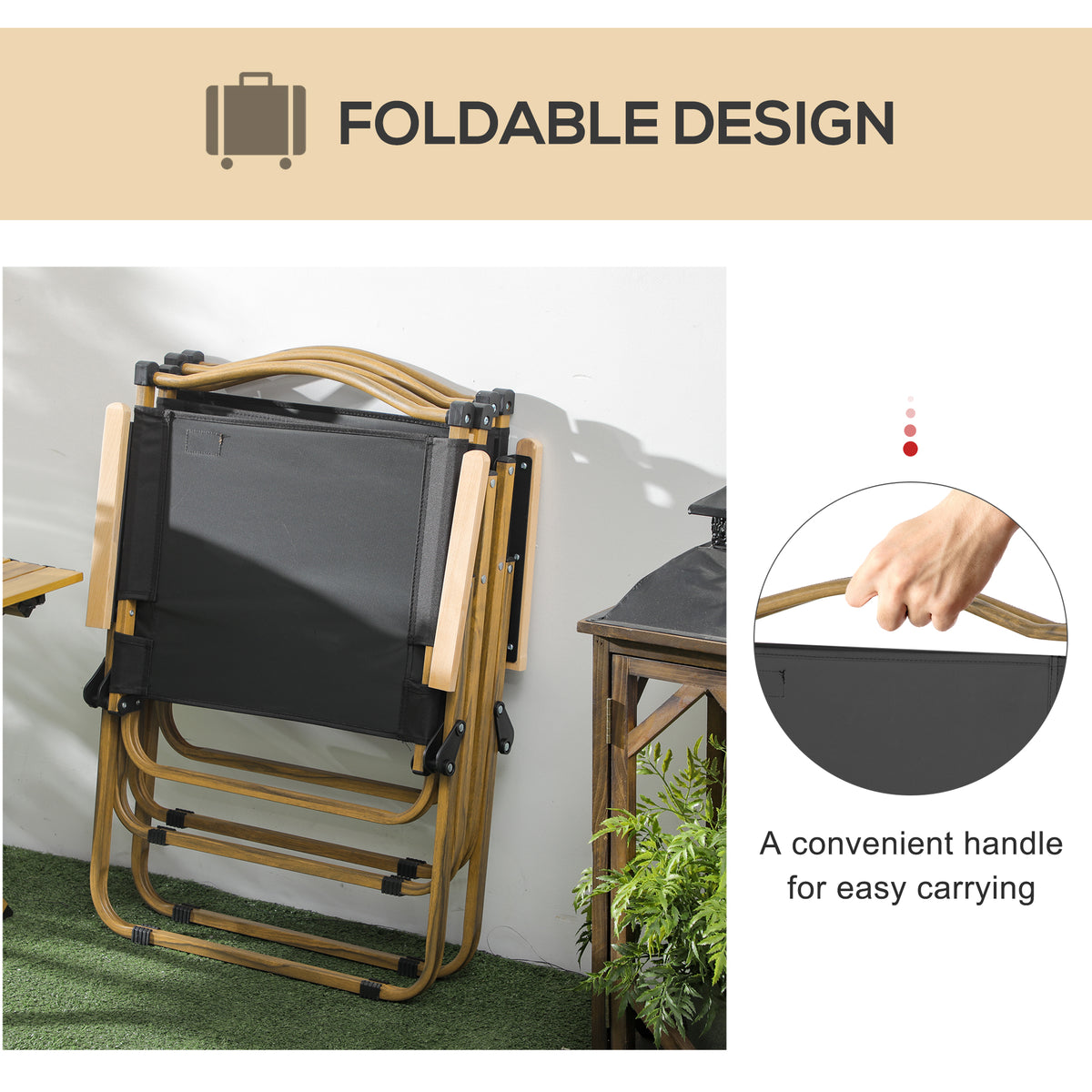 Camping Chair, Lightweight Folding Chair, Portable Armchair, Excellent for Festivals, Fishing, Khaki – view 18