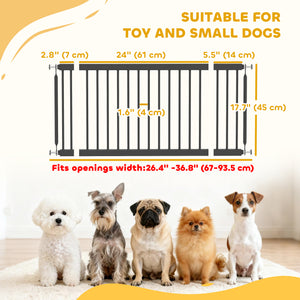 26"-37" Dog Gate, Adjustable Pet Gate, Fits 10" Tall with 2 Extension – view 30