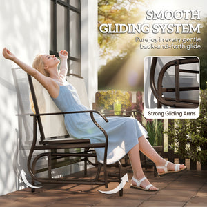 Patio Glider Rocking Chair 2 Person Outdoor Loveseat Rocker Garden Furniture Bench, Grey – view 17