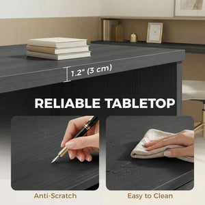 Computer Desk with 3 Drawers, 47" Home Office Desk with Adjustable Hanging Rails for Letter A4 Files, Black