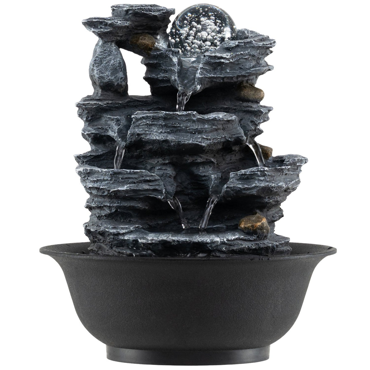 Tabletop Water Fountain with Rolling Crystal Ball and Color-Changing LED Light-B view 4