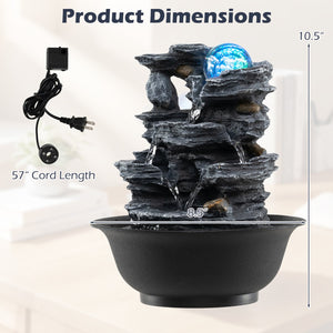 Tabletop Water Fountain with Rolling Crystal Ball and Color-Changing LED Light-B view 5