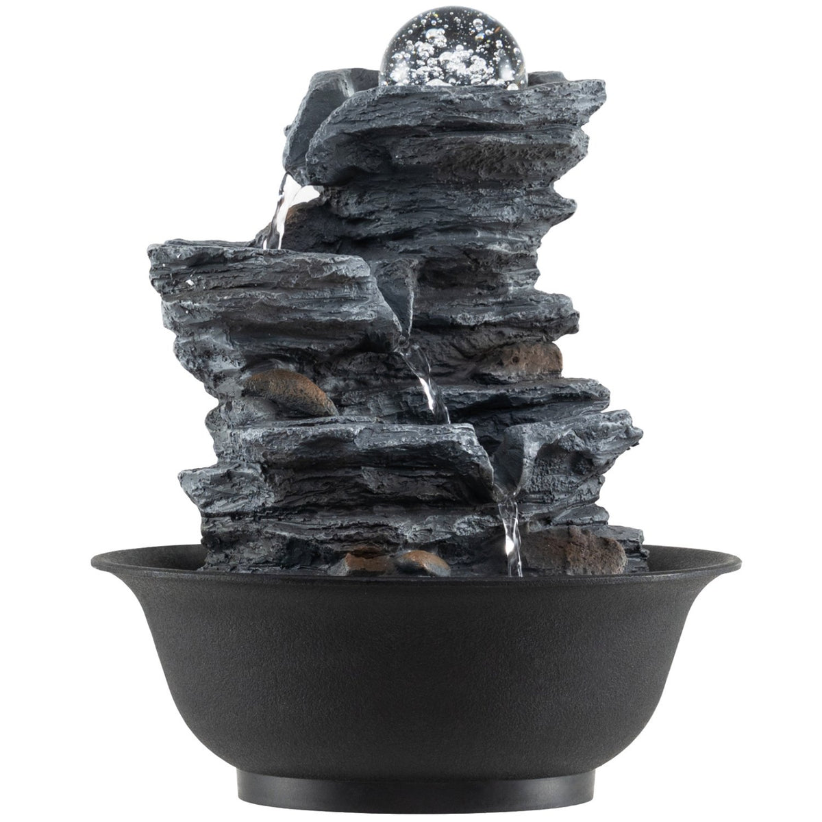 Tabletop Water Fountain with Rolling Crystal Ball and Color-Changing LED Light-C view 4