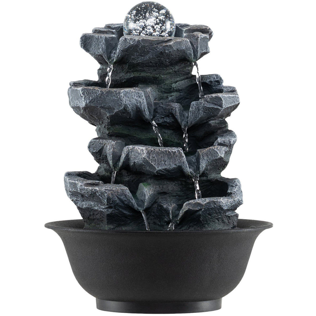 Tabletop Water Fountain with Rolling Crystal Ball and Color-Changing LED Light-D view 4